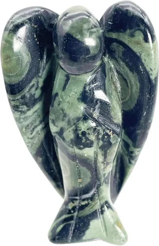 Miniatura 7 de Fekuar Piedra natural de ojo de tigre curativo, cristal curativo, estatua de ángel de la guarda, escultura de bolsillo de piedra de palmera