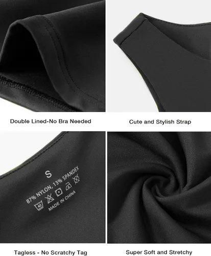 Miniatura 5 de Camisetas cortas de entrenamiento para mujer, con espalda cruzada, cuello halter, sin mangas, para yoga