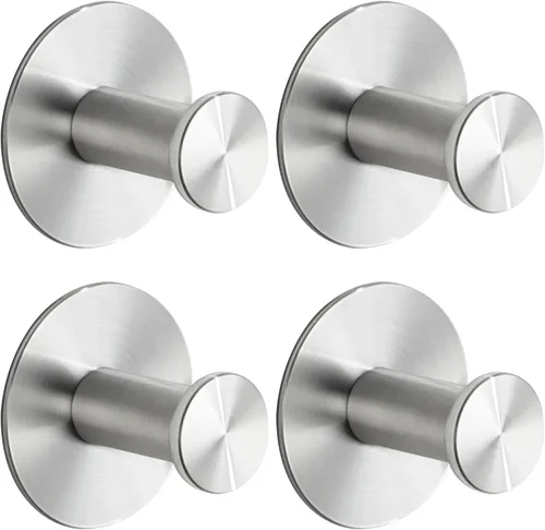 Miniatura 12 de SAYAYO Ganchos autoadhesivos para colgar, ganchos para colgar abrigos de pared, gancho negro mate para toallas para baños, gancho para pegar