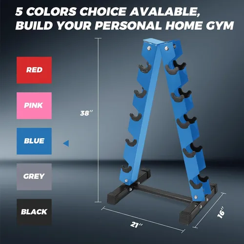 Miniatura 3 de RitFit Juego de mancuernas hexagonales de goma de 250 libras/300 libras/350 libras/550 libras/650 libras con estante de pesas, múltiples opciones