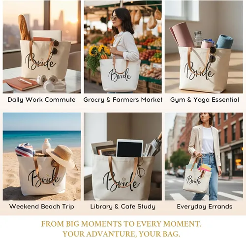Miniatura 8 de ELEGANTPARK Mrs Bag Mrs Gifts 2025 Regalos para novia, bolsa de mano para boda, despedida de soltera, despedida de soltera, luna de miel, bolsa