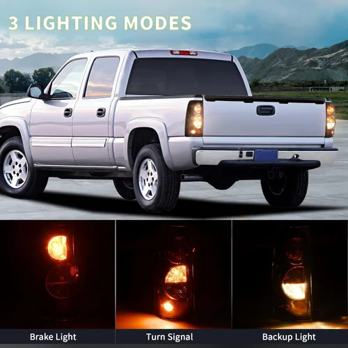 Miniatura 4 de DWVO Combo de faros y luces traseras compatible con Chevy Silverado 1500 2500/03-06 Silverado 1500 HD 2500 HD 2500 HD 3500/07 Chevy Silverado