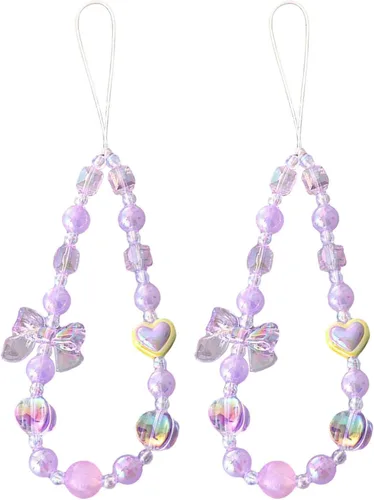 Miniatura 20 de Beaded Phone Charm Cute Fixed Beads Pearl Wristlet Chain Camera Wrist Strap CarKey Lanyard