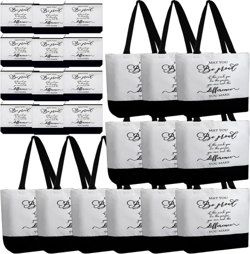 Silkfly 32 piezas inspiradoras bolsa de lona con cremallera reutilizable motivacional bolsa de maquillaje conjunto para mujeres, amigas compañeras