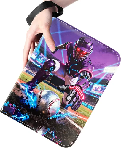 Miniatura 6 de Carpeta para tarjetas de béisbol, 4 bolsillos con 50 fundas extraíbles, se adapta a 400 tarjetas deportivas, álbum de coleccionistas de tarjetas