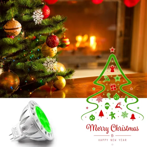 Miniatura 4 de ALIDE Bombillas LED verdes MR16 GU5.3 de 5 W, 20 W, 35 W, 50 W, equivalente a halógeno, 12 V de bajo voltaje MR16, focos LED verdes para paisajes al