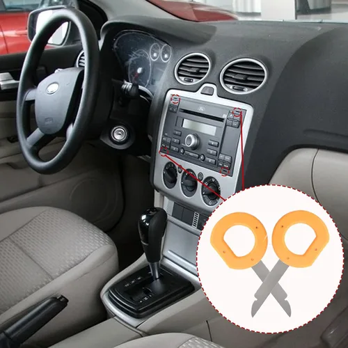 Miniatura 5 de Paquete de 4 herramientas de extracción de radio, asas de fácil agarre y cuchillas rígidas, compatible con Audi, VW Volkswagen, Mercedes Benz