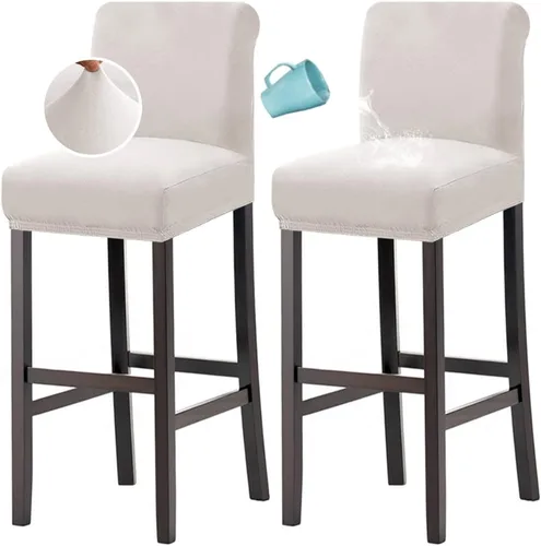 Miniatura 8 de H.VERSAILTEX Funda para taburete de bar 100% impermeable, elástica, funda para taburete de mostrador, funda para silla de pub, para comedor