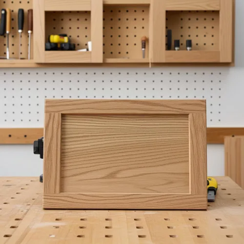 Miniatura 4 de Reemplazo de puerta de gabinete de cocina de roble sin terminar de 14.5W x 14H, estilo agitador