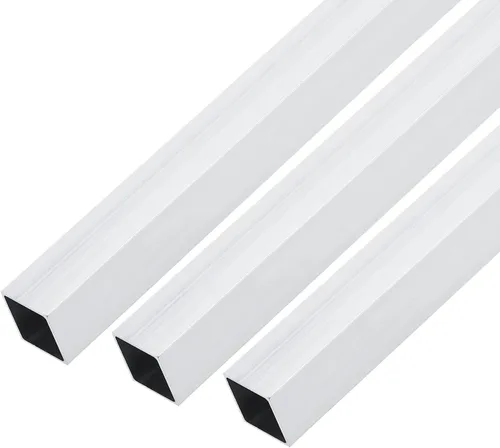 METALLIXITY Tubo cuadrado de aluminio (0.591 in x 0.591 in x 0.039 in x 7.874 in), 3 piezas, tubo de aluminio 6063 - para muebles del hogar,