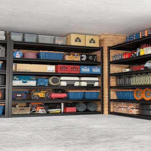 Miniatura 6 de REIBII Estantería de garaje de 84.1 pulgadas de alto, estantes de almacenamiento de 3500 libras resistentes, estantería de metal ajustable de 6