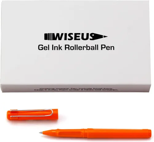 Miniatura 2 de Bolígrafos naranjas, escritura suave de 0.5 punta extra fina, bolígrafo de tinta de gel negro para suministros de oficina y escuela, paquete de 10