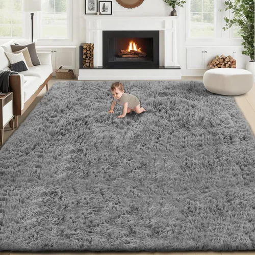 Miniatura 43 de Alfombra de pasillo 2x6 para dormitorio: Alfombras suaves de pelo largo lavables, pequeña alfombra de interior de felpa difusa para pasillo, junto a