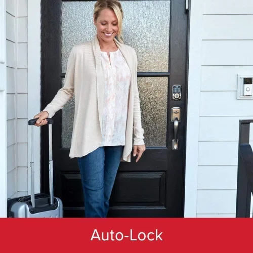 Miniatura 4 de Kwikset 99420-003 Aura - Cerradura de puerta con teclado programable Bluetooth con seguridad SmartKey, Negro Hierro Negro mate