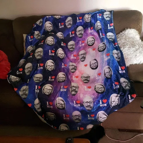 Miniatura 9 de Manta personalizada de fotos y textos para bebés, niños y adultos. Manta facial de forro polar personalizada, regalos personalizados para perros