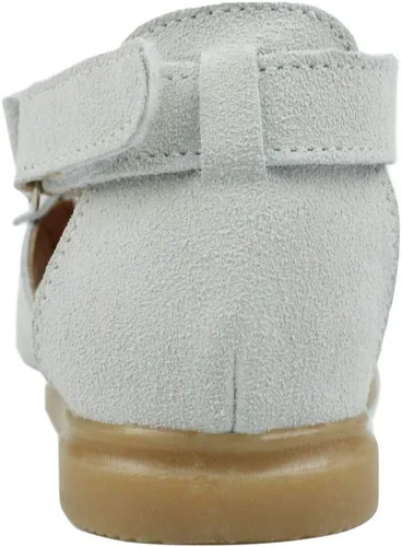 Miniatura 4 de Muy Guay Sandalias de cuero genuino para niñas pequeñas, sandalias de borlas blancas para verano, zapatos planos para caminar con suela de goma