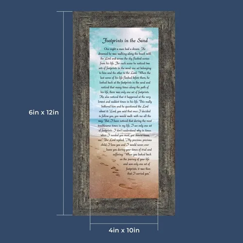 Miniatura 3 de Huellas en la arena inspirador arte de pared, decoración de playa, regalos cristianos para mujeres y hombres, decoración de pared cristiana, Get