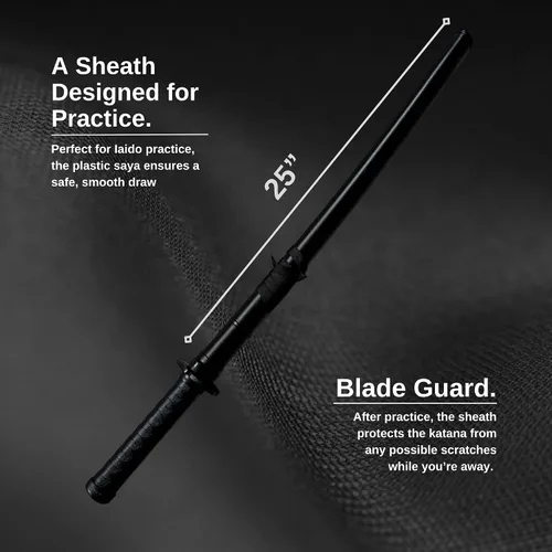 Miniatura 2 de E-BOGU Espada negra de polipropileno estilo madera con vaina de saya negra (33 pulgadas Mokume)