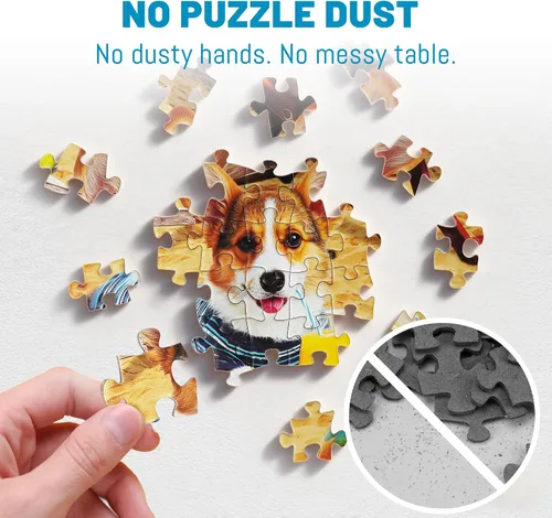Miniatura 3 de BenBen Rompecabezas para adultos de 1000 piezas, perros en la playa, divertidos rompecabezas de perro con letras en la parte posterior, rompecabezas