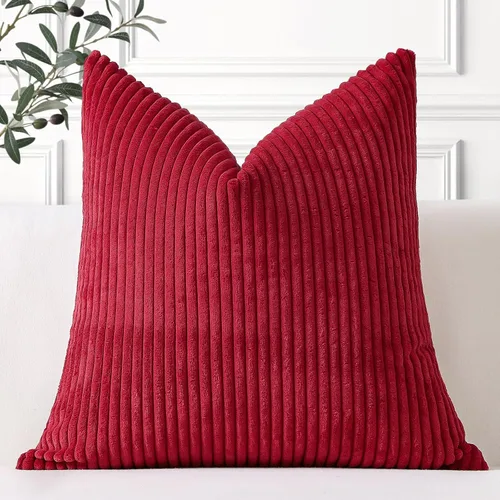 Miniatura 38 de Artscope Fundas de Almohada de Pana a Rayas Acogedoras Súper Suaves Decorativas Oblongas Fundas de Almohada Decorativa Funda de Cojín para Sofá
