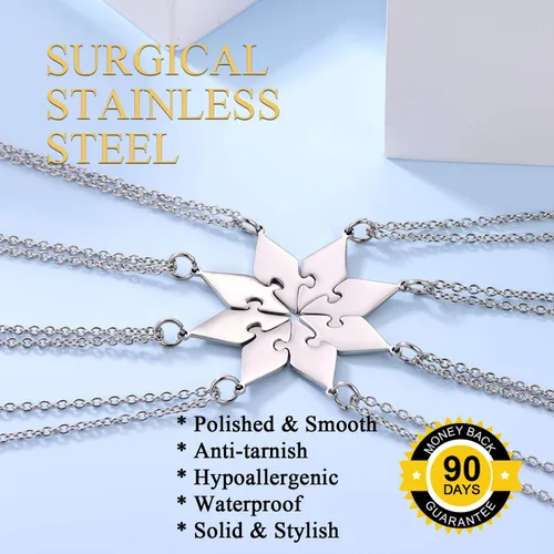 Miniatura 4 de U7 Heart or Puzzle Piece Best Friend Necklaces for 2-8 Stainless Steel 18K Gold Plated BFF Forever Friendship Necklace Gift for Men Women