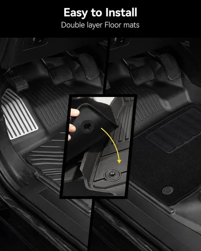 Miniatura 6 de 3W Alfombrillas (con pedales de metal) y alfombras aptas para Ford F-150 2015-2026 y F150 Lightning 2022-2025 SuperCrew, TPE para todo