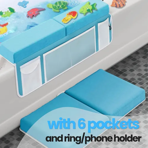 Miniatura 8 de Supa Ant Rodillero de baño – 8 ventosas y acolchado de 1.5 pulgadas. Almohadilla de baño certificada no tóxica para bañera y 5 organizadores