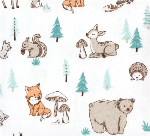 Miniatura 3 de Hudson Baby Unisex Baby Cotton Flannel Receiving Blankets Bundle, Neutral Woodland Pals, One Size (Pack of 2)