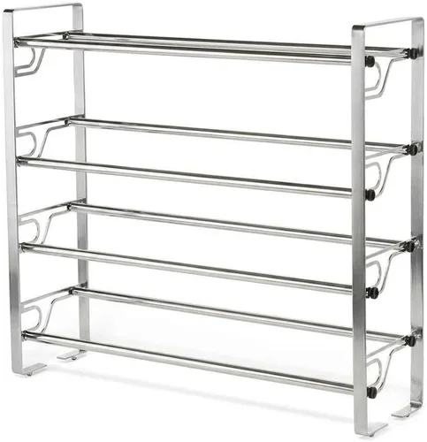Miniatura 11 de USTECH Zapatero de 4 niveles patentado ajustable y expandible Estante de metal portátil para armario de entrada Estante de metal para zapatos