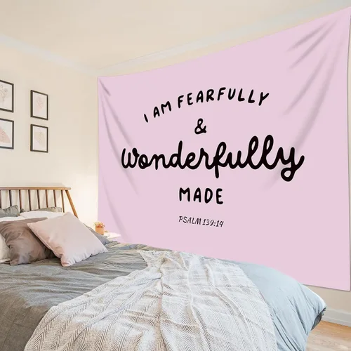 Miniatura 12 de LB Tapiz de nube rosa para colgar en la pared, cielo azul y fantasía, nube pastel, paisaje natural, tapiz de pared para dormitorio, arte de pared