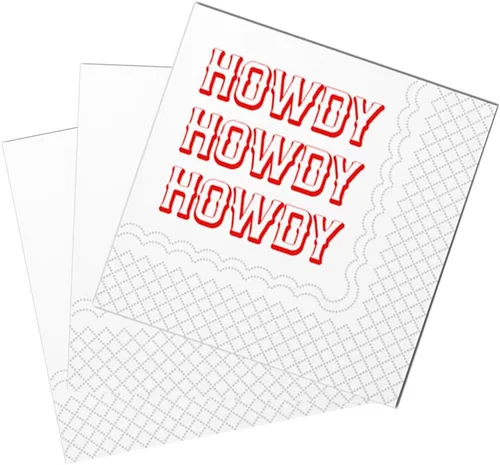 SharkBliss Howdy - Servilletas de cóctel, paquete de 50 unidades de papel para decoración de mesa de despedida de soltera de Western Cowgirl Disco,