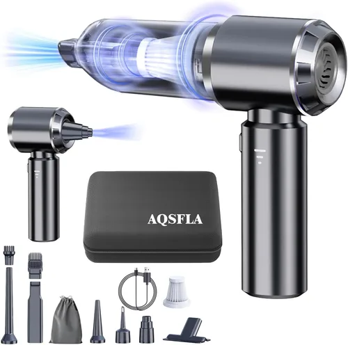 Aspiradora portátil inalámbrica de 22000 PA de alta potencia, mini aspiradora de mano recargable, plegable con motor sin escobillas, bomba de Gris