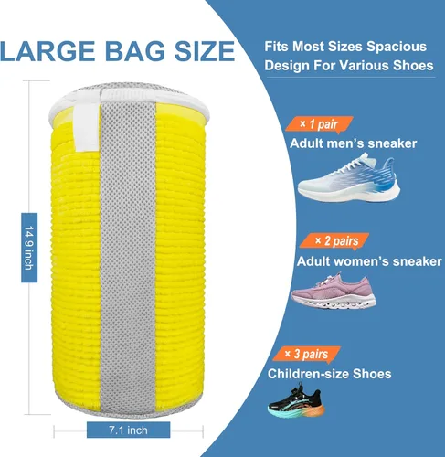 Miniatura 6 de Bolsa para lavadora de zapatos, reutilizable, protectora, tamaño adaptable, bolsa de lavandería de limpieza profunda de 360° con fibras de limpieza