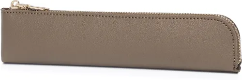 Miniatura 24 de Estuche Oxford para lápices pequeño, estuche delgado con cremallera para la oficina escolar (caqui, tela Oxford)
