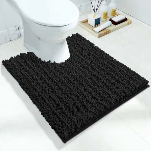 Miniatura 51 de Yimobra Alfombras de Baño Antideslizantes Lavables - Alfombra de Baño de Chenilla Ultra Suave Absorbente, Alfombra Peluda de Secado Rápido para Negro