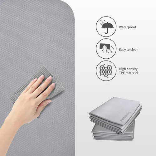Miniatura 4 de PROIRON Esterilla de Yoga Plegable 0.24"/0.16" para Entrenamiento en Casa y Viajes, Esterillas de Yoga de Viaje Antideslizantes con Bolsa