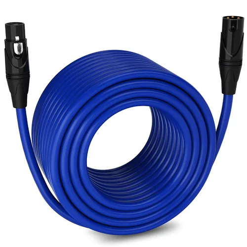 Miniatura 74 de LyxPro Cable de micrófono XLR hembra a macho de ángulo recto de 3 pines de 1.5 pies para altavoces amplificados, interfaz de audio, rendimiento