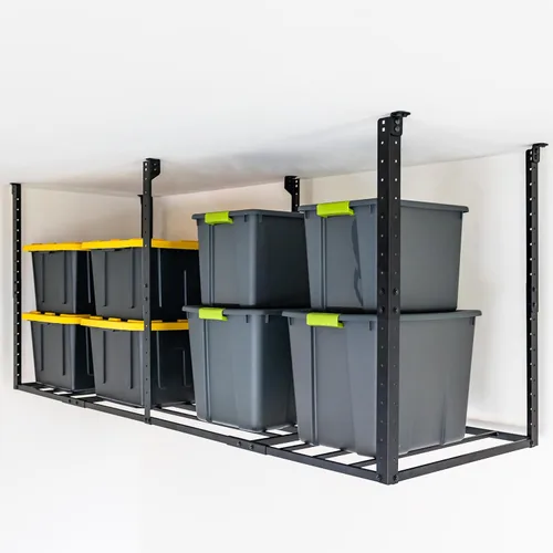 StoreYourBoard Estante de almacenamiento de garaje de 3 x 8 pies, organizador de estante de techo, plataforma de acero resistente con capacidad para