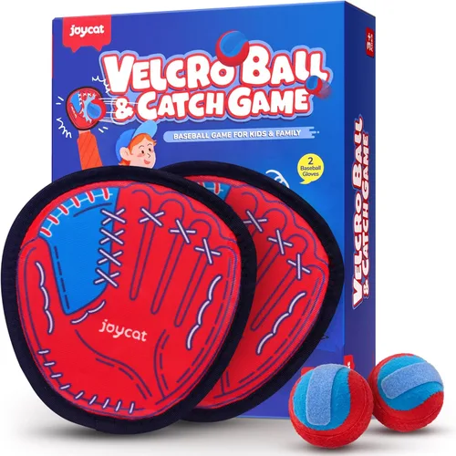 JoyCat Juego de pelota para lanzar y atrapar para niños, juego de 2 bolas adhesivas de pala, juguete de captura de béisbol para niños pequeños,