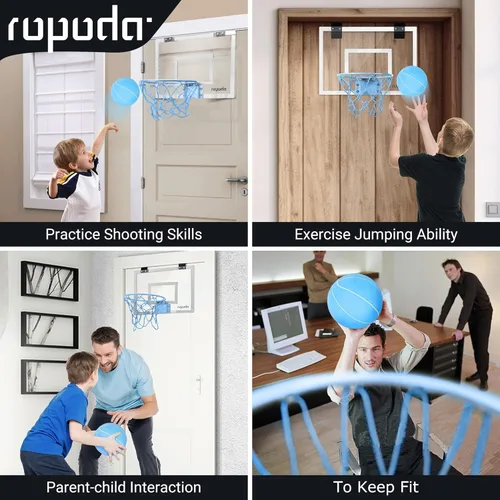 Miniatura 4 de ropoda Mini aro de baloncesto - Brilla en la oscuridad, aro de baloncesto sobre la puerta para interiores, tablero de baloncesto