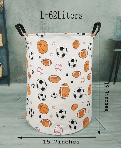 Miniatura 2 de canasta redonda grande para almacenamiento, con cubierta impermeable, organizador para la ropa sucia, para la habitación de los niños, para ropa