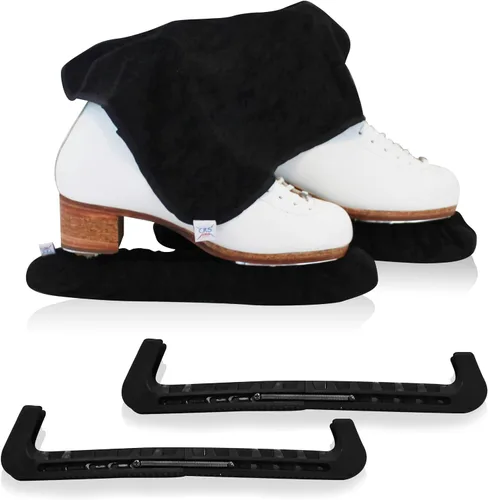 Miniatura 9 de CRS Cross - Juego de regalo de protectores de patines sobre hielo, guardas de tela y toallas, cubiertas suaves para cuchillas de patinaje artístico