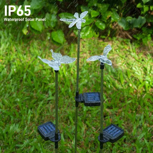 Miniatura 6 de OxyLED Juego de 6 luces solares para jardín, estaca LED para exteriores, iluminación que cambia de color, impermeable, luces solares de colibrí