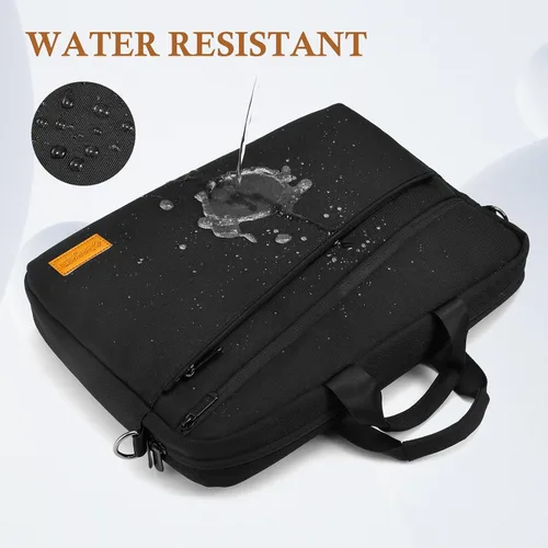 Miniatura 7 de bagasin Bolsa de hombro para computadora portátil de 15, 15.6 y 16 pulgadas, maletín de tela repelente al agua, ligero toploader, casual de negocios