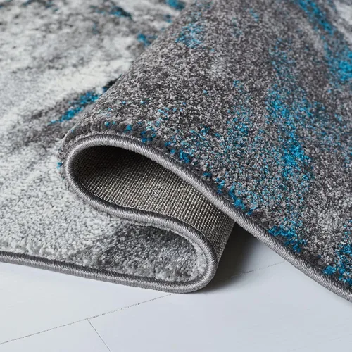 Miniatura 7 de SAFAVIEH Glacier Collection GLA127M - Alfombra moderna abstracta que no desprende pelusa, para sala de estar o dormitorio, 4 x 6 pies, azul/gris