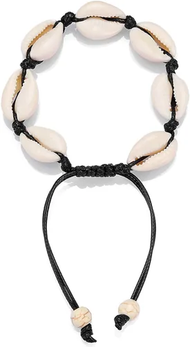 Miniatura 5 de Starain Juego de 2 tobilleras de concha para mujer, hechas a mano, ajustable, Puka, playa, VSCO, para niña