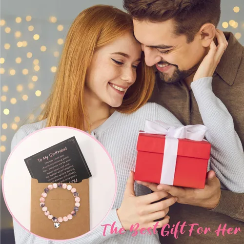 Miniatura 7 de Pulsera de piedra natural para mujeres y niñas, regalo para amiga, hermana, hija, nieta, ahijada, sobrina, novia, alma gemela, inspirador