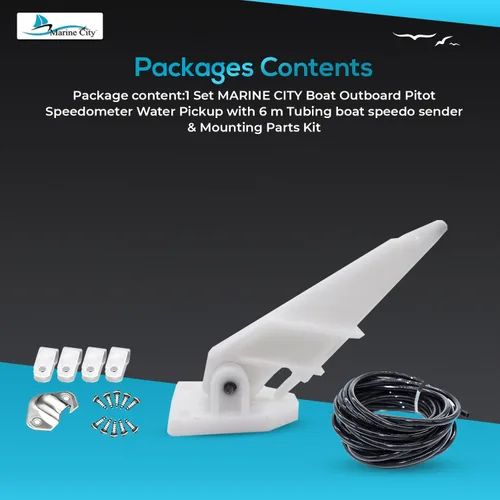Miniatura 7 de MARINE CITY Boat Outboard Pitot Speedometer Water Pickup Kit Speedo Sender Ensures Accurate Speed Readings for Boaters