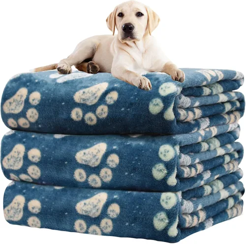 Miniatura 27 de Rezutan 1 paquete de 3 mantas para perros grandes, 41x31 pulgadas para mantas suaves y mullidas para mascotas y gatos de tamaño mediano, reversibles