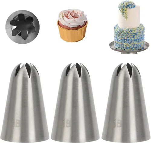 Miniatura 12 de Conjunto de boquillas St. Honore, puntas en forma de V para repostería, boquillas para decorar pasteles, kit de 4 piezas para cupcakes, pasteles